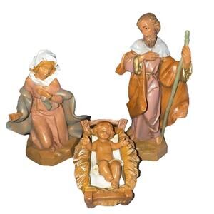 4 1991 Fontanini Italy 5" Scale Nativity Simonetti Mary Joseph Baby Jesus Manger